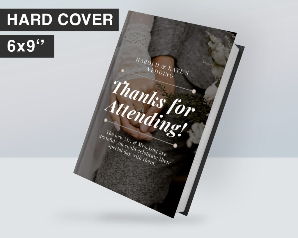 Wedding Hard Cover Canva kdp template Editable Cover, Canva KDP Book Cover For journal notebook 6×9″ 120 pages