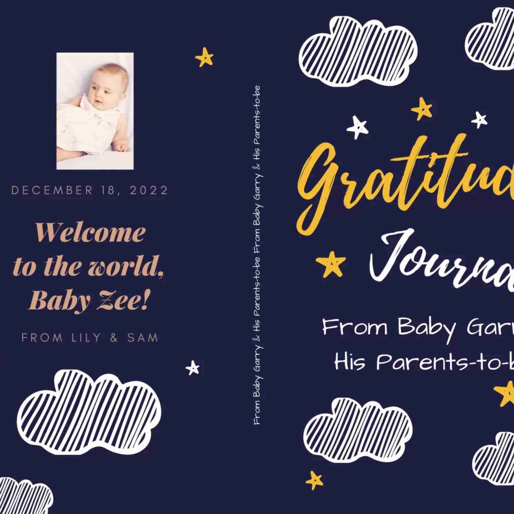 Gratitude Hard Cover Canva kdp template Editable Cover, Canva KDP Book Cover For journal notebook 6×9" 120 pages