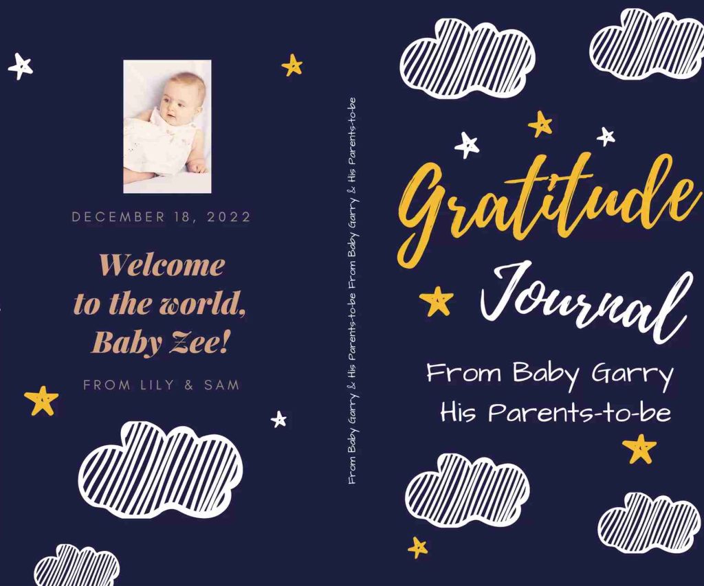 Gratitude Hard Cover Canva kdp template Editable Cover, Canva KDP Book Cover For journal notebook 6×9" 120 pages