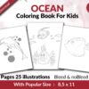 Ocean Underwater Coloring KDP interior For Kids Activities, Used as Low Content Book, PDF Template Ready To Upload COMMERCIAL Use 8.5×11″