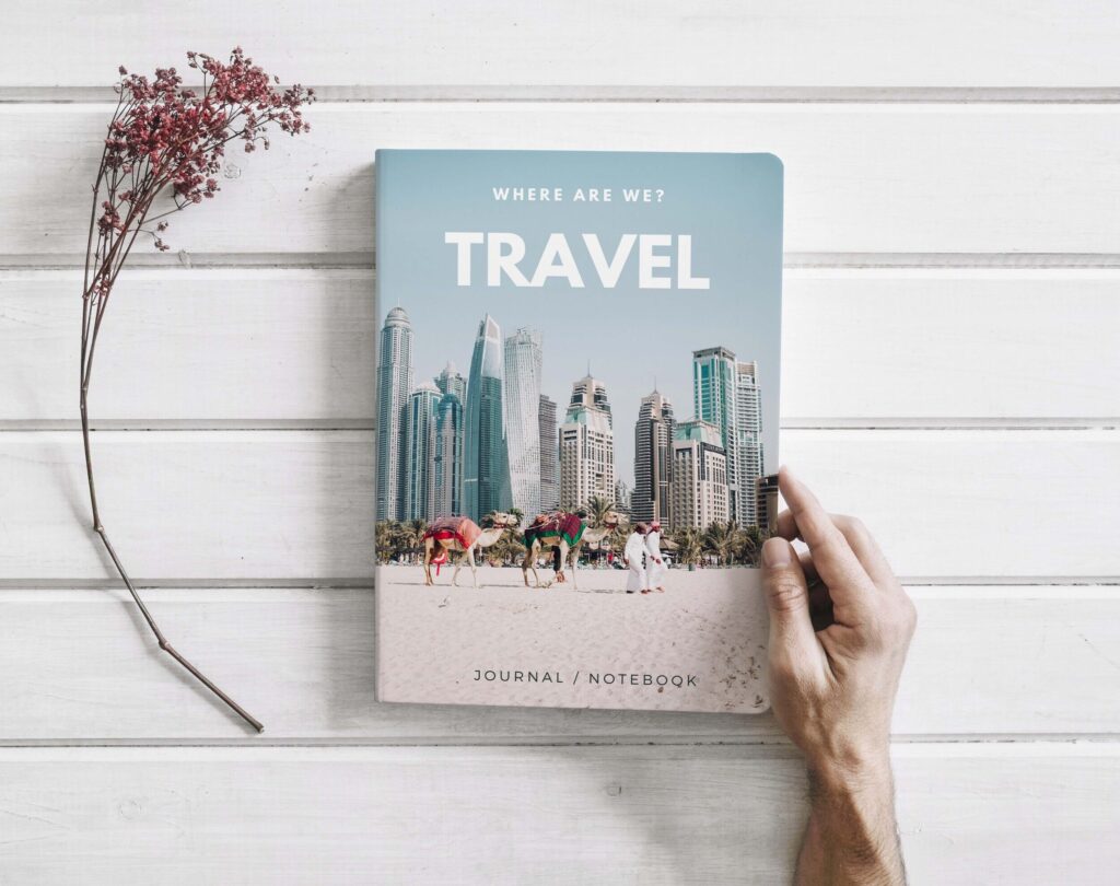 Travel Canva kdp Book Cover template Editable Cover, Canva KDP Cover For journal notebook 6×9″