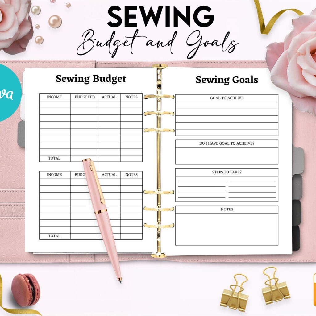 Sewing Projects Planner & Organizer 27 Editable Templates for Journal, Canva KDP Planner editable interiors Bundle