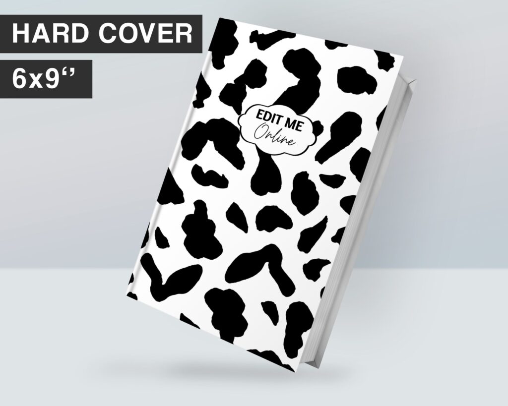 Safari African Animal Pattern Hardcover Template Canva Editable For Notebook, Journal, Hard Covers, Canva For KDP Cover 6×9″ 120 pages