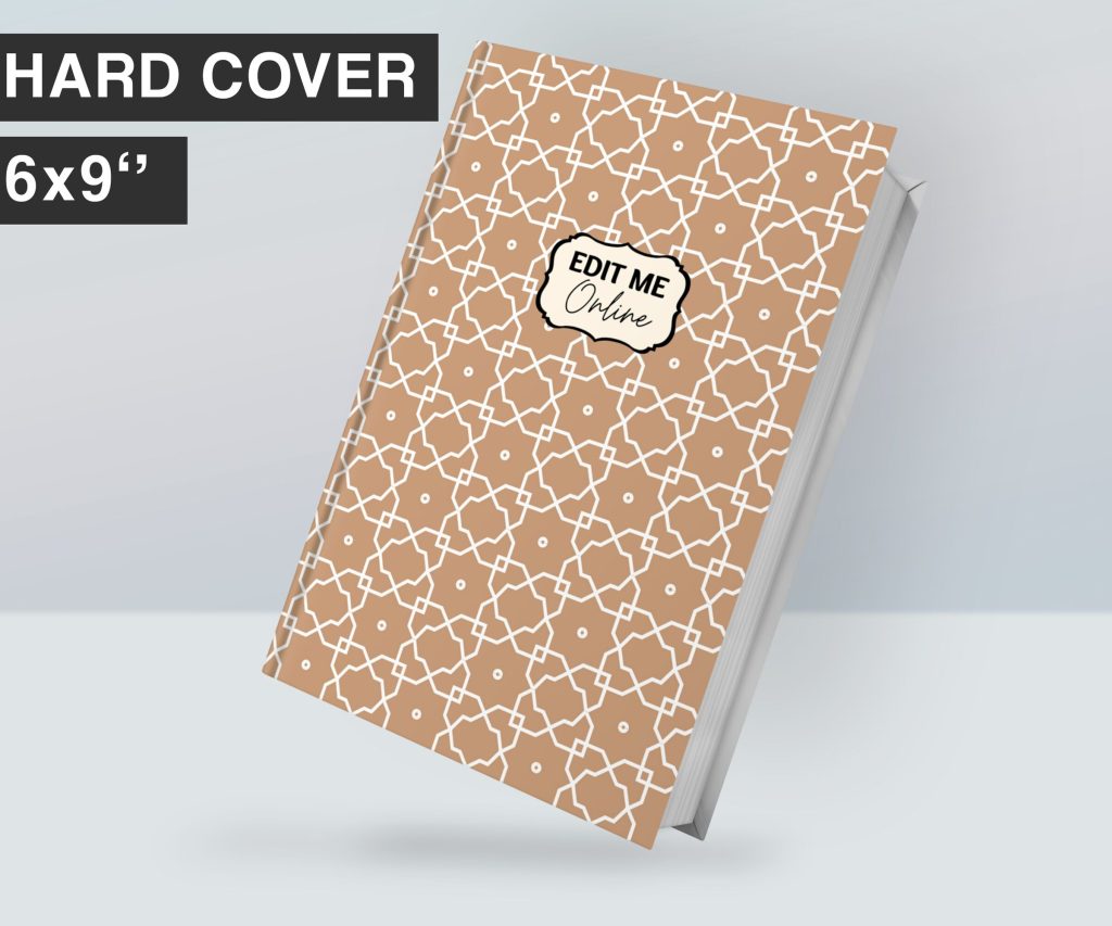 7 Arabic Pattern Hardcover Template Canva Editable For Notebook, Journal, Novel, Hard Covers, Canva template For KDP Cover 6×9″ 120 pages