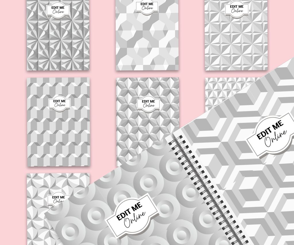 Pattern Book Cover Template Bundle Canva Editable For Notebook Journal Binder Covers, Canva For KDP Cover 6×9″ 120 pages