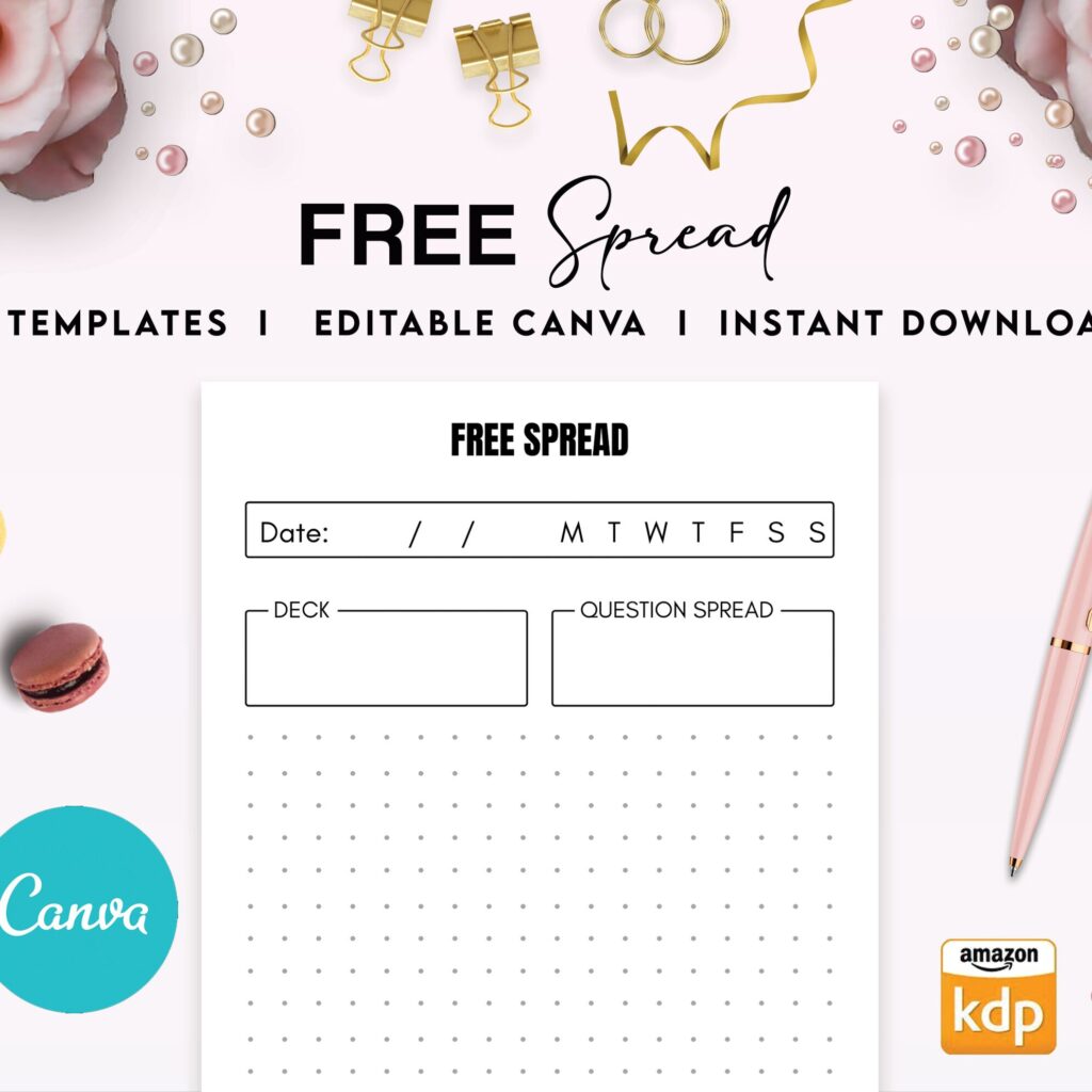 Tarot Cards Journal for kids 6×9″ Canva 8 Editable Template, Canva KDP Kids editable interior digital and printable,