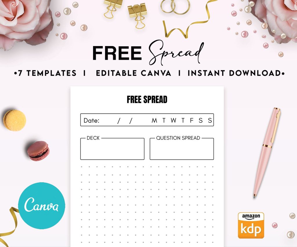 Tarot Cards Journal for kids 6×9″ Canva 8 Editable Template, Canva KDP Kids editable interior digital and printable,