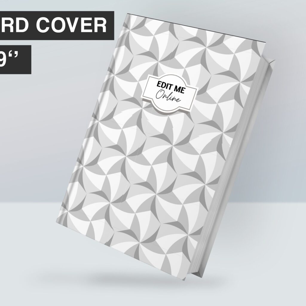 9 Pattern Hardcover Template Canva Editable For Notebook, Journal, Novel, Hard Covers, Canva template For KDP Cover 6×9″ 120 pages