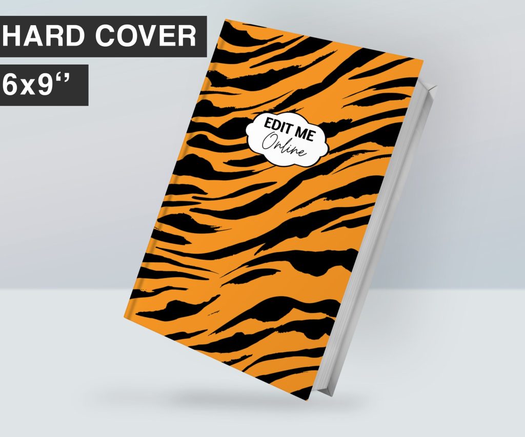 Safari African Animal Pattern Hardcover Template Canva Editable For Notebook, Journal, Hard Covers, Canva For KDP Cover 6×9″ 120 pages