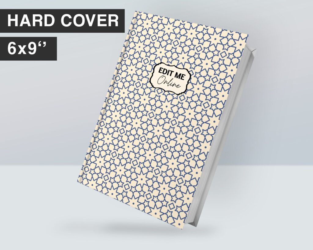 7 Arabic Pattern Hardcover Template Canva Editable For Notebook, Journal, Novel, Hard Covers, Canva template For KDP Cover 6×9″ 120 pages