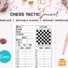 Chess Tactic Logbook Journal 6×9″ Canva Editable Template, Canva KDP editable interior digital and printable,