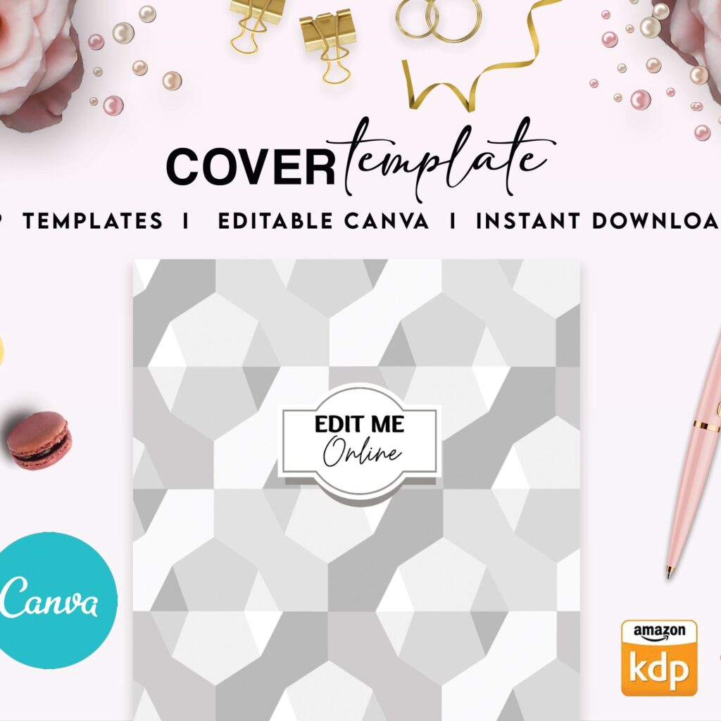 9 Pattern Hardcover Template Canva Editable For Notebook, Journal, Novel, Hard Covers, Canva template For KDP Cover 6×9″ 120 pages