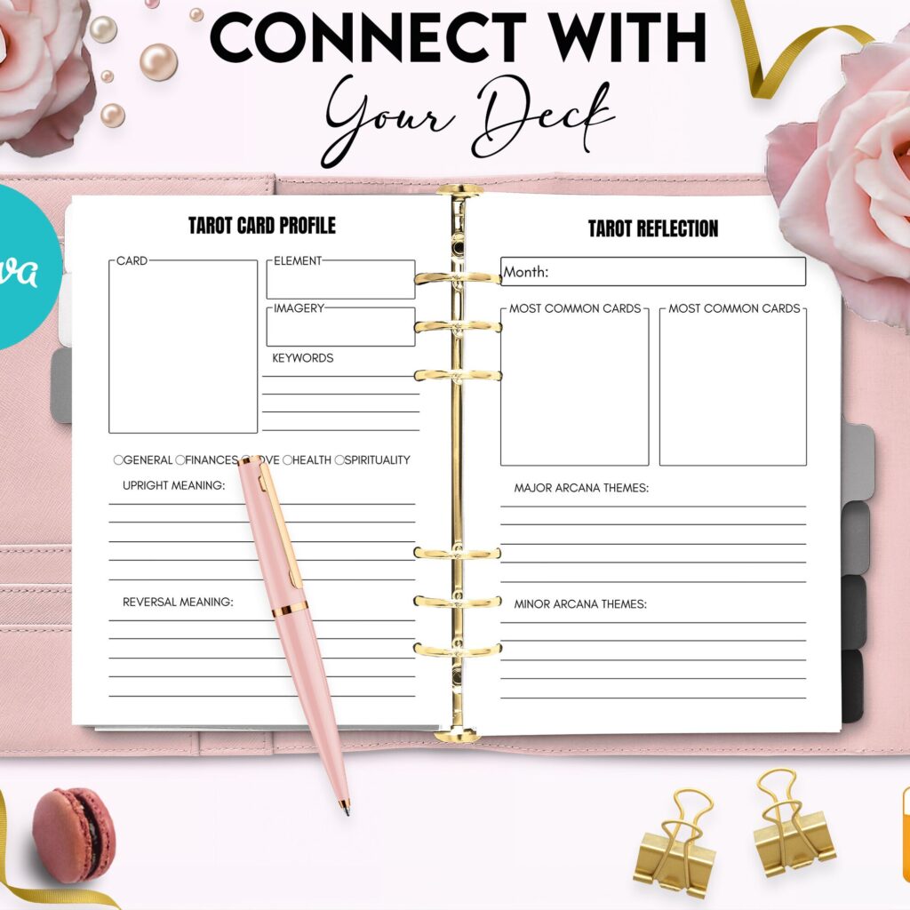 Tarot Cards Journal for kids 6×9″ Canva 8 Editable Template, Canva KDP Kids editable interior digital and printable,