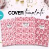 Hearth Pattern girl pink Book Cover Template Bundle Canva Editable For Notebook Journal Binder Covers, Canva For KDP Cover 6×9″ 120 pages