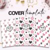 Hearth Pattern girl pink Book Cover Template Bundle Canva Editable For Notebook Journal Binder Covers, Canva For KDP Cover 6×9″ 120 pages