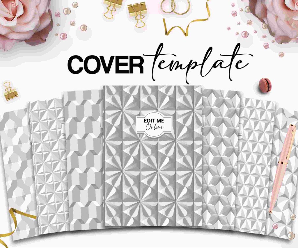 Pattern Book Cover Template Bundle Canva Editable For Notebook Journal Binder Covers, Canva For KDP Cover 6×9" 120 pages