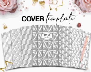 Pattern Book Cover Template Bundle Canva Editable For Notebook Journal Binder Covers, Canva For KDP Cover 6×9" 120 pages