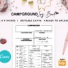 Camping Campground Journal 6×9″ Canva Editable Template, Canva KDP editable interior digital and printable,