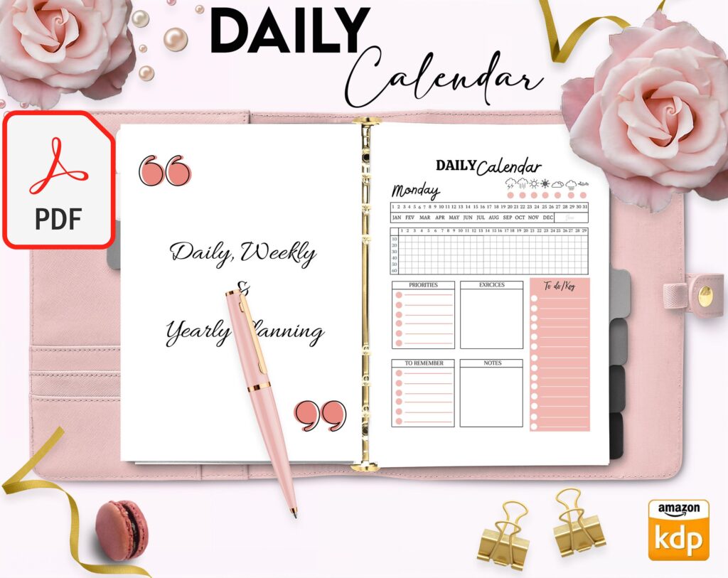 Adult ADHD +160 Pages Life Planner for Journal, KDP Planner interiors bundle, printable PDF size 8.5×11″