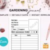 Plant Gardening Logbook Tracker Journal 6×9″ Canva Editable Template, Canva KDP Kids editable interior digital and printable,