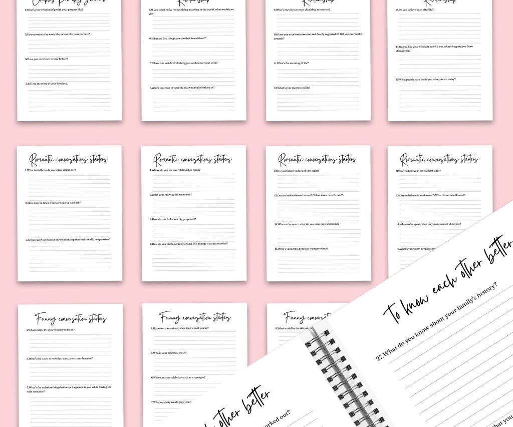 Couples & Relationship guided journal With Prompts 26 Editable Templates, 8.5×11″ Canva KDP Planner editable interiors Bundle COMMERCIAL Use