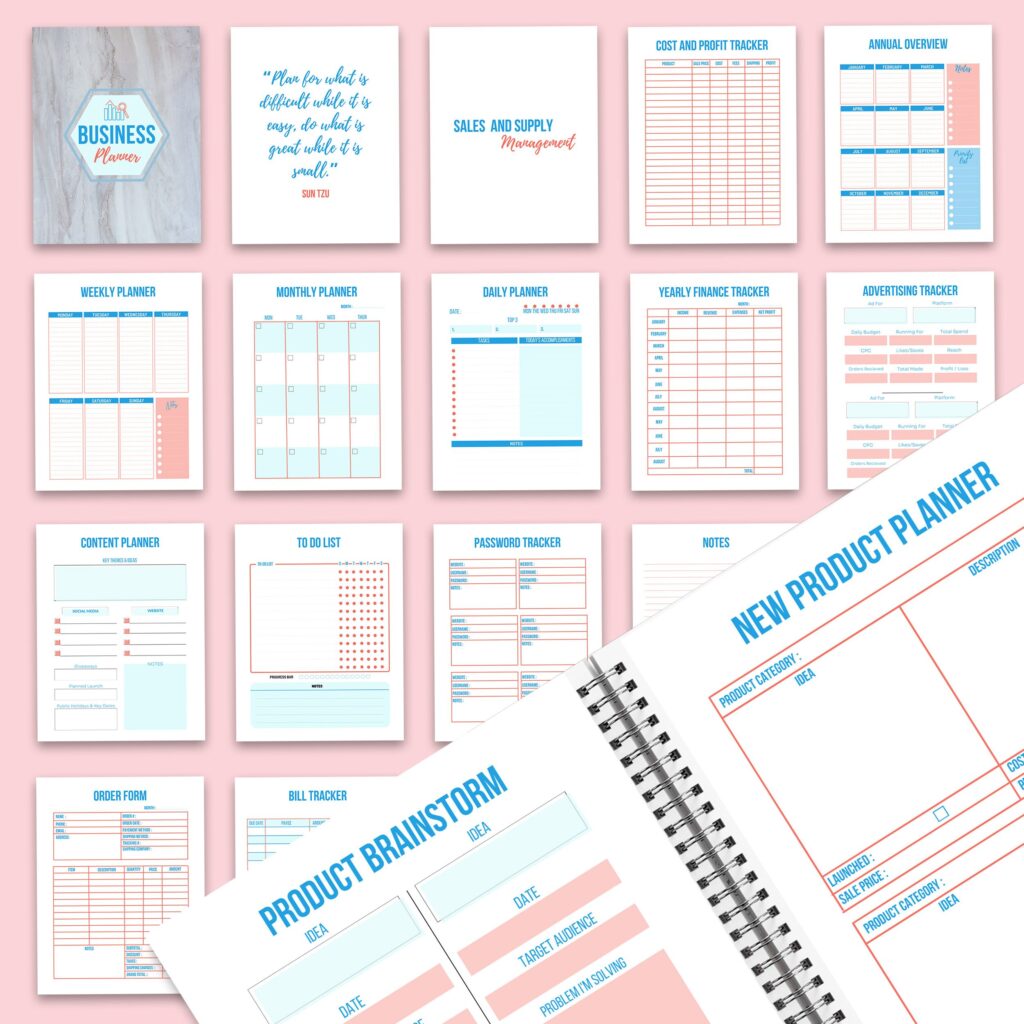 Business Planner journal 33 Editable Templates, 8.5×11″ Canva KDP Planner editable interiors Bundle COMMERCIAL Use