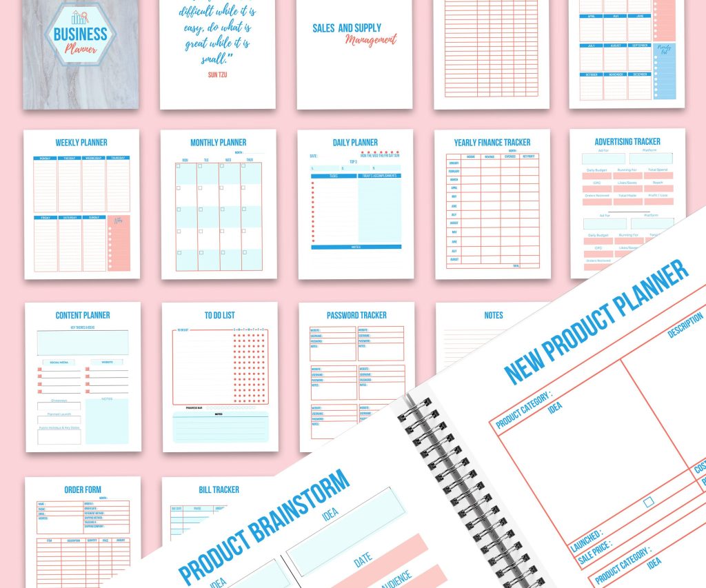 Business Planner journal 33 Editable Templates, 8.5×11″ Canva KDP Planner editable interiors Bundle COMMERCIAL Use