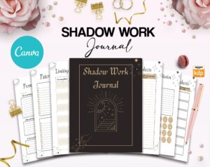 Shadow work guided journal With Prompts 100 Editable Templates, 8.5×11″ Canva KDP Planner editable interiors Bundle COMMERCIAL Use