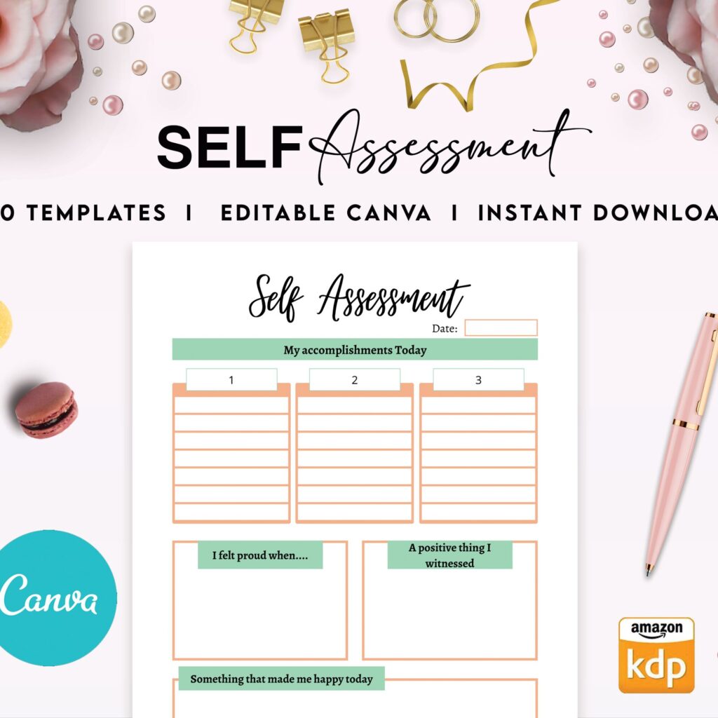 Anxiety Journal with questions, Therapy workbook 8.5×11″ Canva Editable 30 Templates, Canva KDP interior with prompt, digital and printable