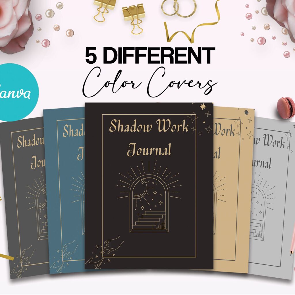 Shadow work guided journal With Prompts 100 Editable Templates, 8.5×11″ Canva KDP Planner editable interiors Bundle COMMERCIAL Use