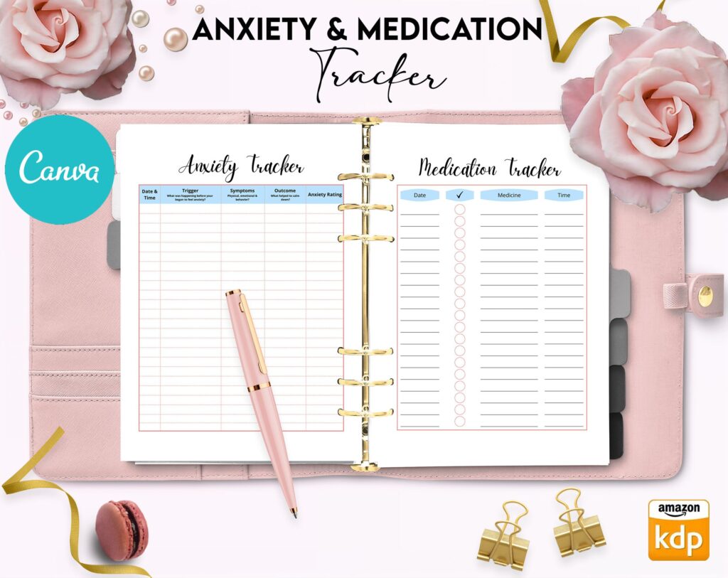 Mental Health guided therapy journal With Prompts 60 Editable Templates, 8.5×11″ Canva KDP Planner editable interiors Bundle COMMERCIAL Use