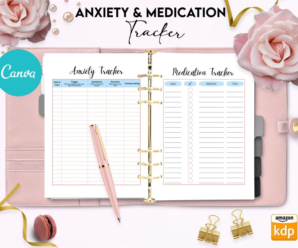 Mental Health guided therapy journal With Prompts 60 Editable Templates, 8.5×11″ Canva KDP Planner editable interiors Bundle COMMERCIAL Use
