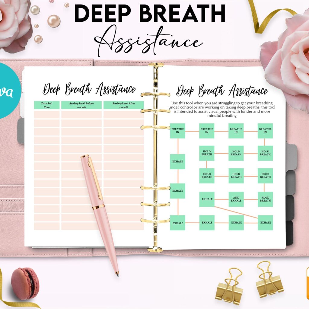 Anxiety Journal with questions, Therapy workbook 8.5×11″ Canva Editable 30 Templates, Canva KDP interior with prompt, digital and printable