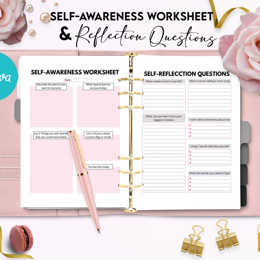 Self-confidence & self-esteem guided journal With Prompts 34 Editable Templates, 8.5×11″ Canva KDP Planner editable interiors Bundle COMMERCIAL Use