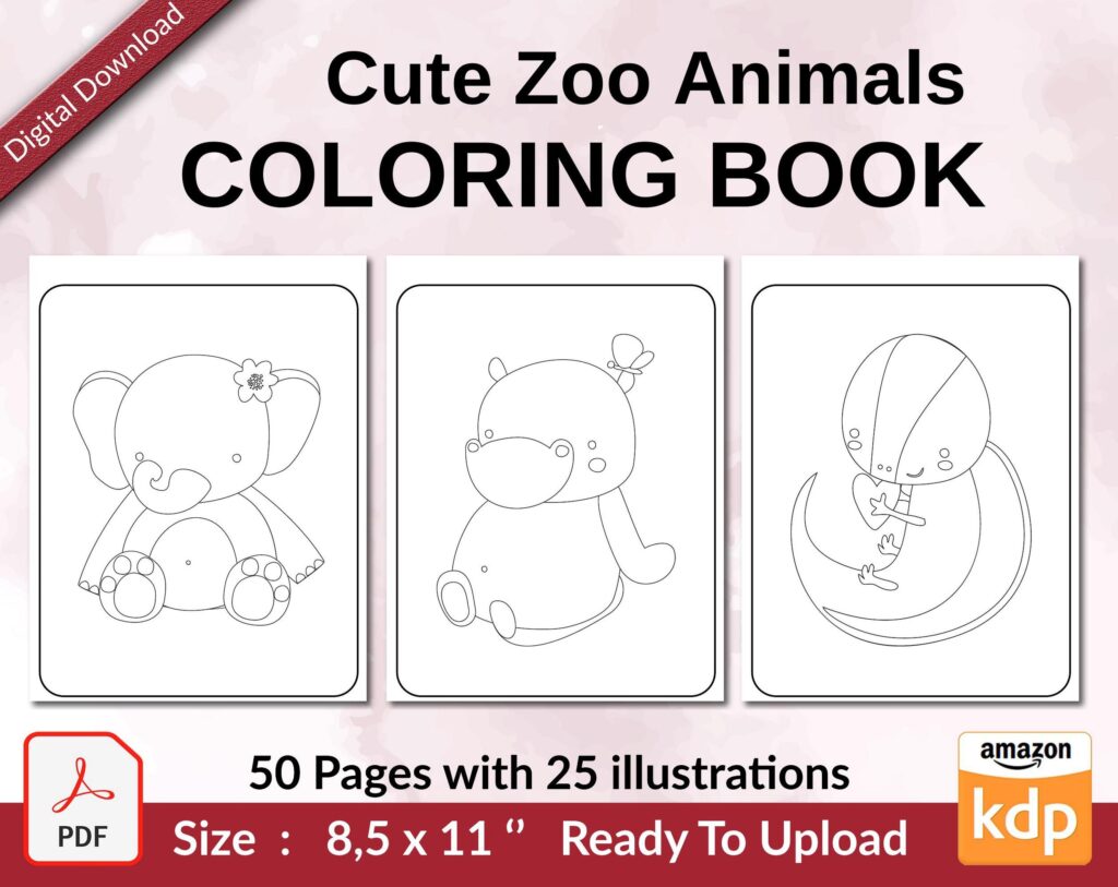 Zoo Animals Coloring Book