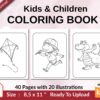 Kids & Children Coloring book KDP interior For Kids aged 2-4 4-8, 8.5×11 PDF FILE Used as Low Content Book, Ready To Upload COMMERCIAL Use