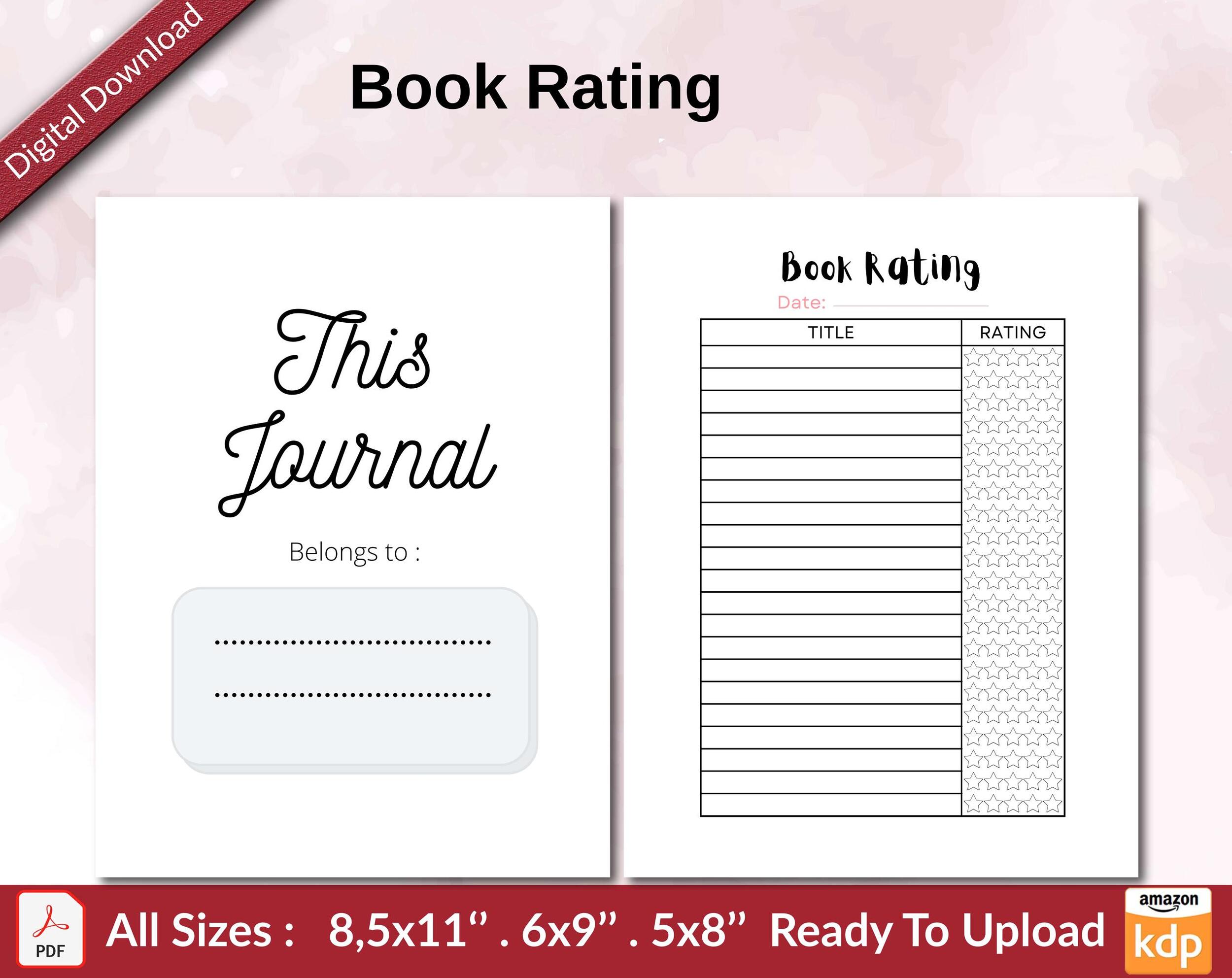 Book Journal: Reading & rating notebook 6 x 9: Book tracking and rating  journal