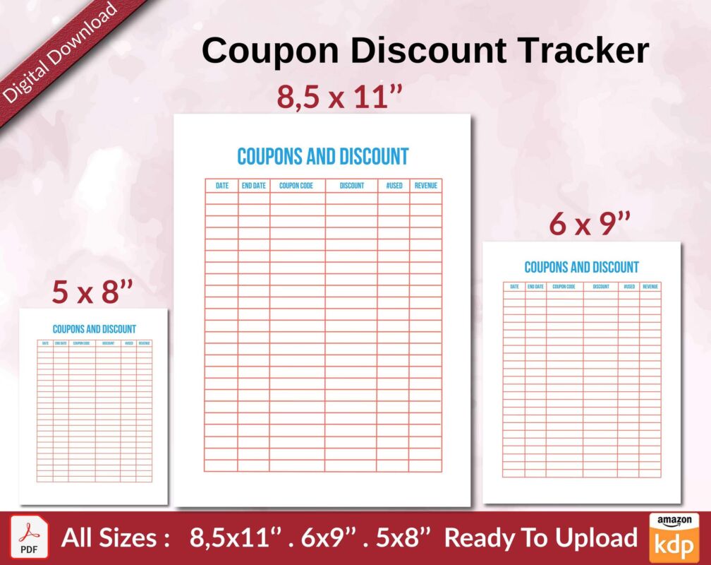 Efficient Coupon Tracker: Amazon KDP Ready-To-Upload PDFs