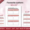Favourite authors KDP interior Ready To Upload, Sizes 8.5×11 6×9 5×8 inch PDF FILE Used as Amazon KDP Paperback Low Content Book, journal, Notebook, Planner, COMMERCIAL Use