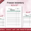Freezer inventory KDP interior Ready To Upload, Sizes 8.5×11 6×9 5×8 inch PDF FILE Used as Amazon KDP Paperback Low Content Book, journal, Notebook, Planner, COMMERCIAL Use