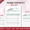 Garage inventory 2 KDP interior Ready To Upload, Sizes 8.5×11 6×9 5×8 inch PDF FILE Used as Amazon KDP Paperback Low Content Book, journal, Notebook, Planner, COMMERCIAL Use