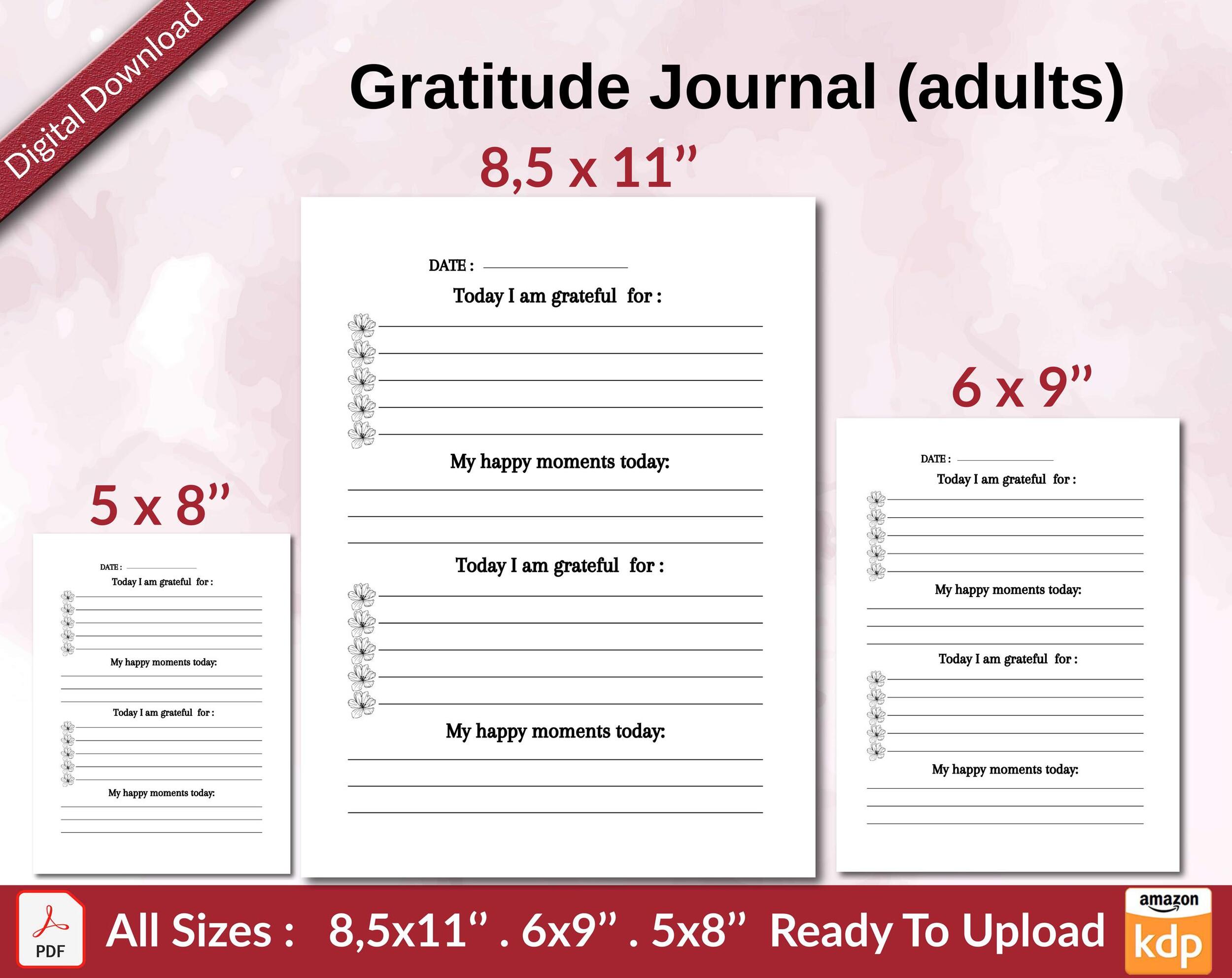 Gratitude Journal for Women KDP Interior Graphic by HITUBRAND