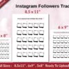 Instagram Followers Tracker KDP interior Ready To Upload, Sizes 8.5×11 6×9 5×8 inch PDF FILE Used as Amazon KDP Paperback Low Content Book, journal, Notebook, Planner, COMMERCIAL Use