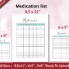 Medication list KDP interior Ready To Upload, Sizes 8.5×11 6×9 5×8 inch PDF FILE Used as Amazon KDP Paperback Low Content Book, journal, Notebook, Planner, COMMERCIAL Use