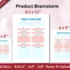 Product Brainstorm KDP interior Ready To Upload, Sizes 8.5×11 6×9 5×8 inch PDF FILE Used as Amazon KDP Paperback Low Content Book, journal, Notebook, Planner, COMMERCIAL Use