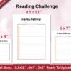 Reading Challenge KDP interior Ready To Upload, Sizes 8.5×11 6×9 5×8 inch PDF FILE Used as Amazon KDP Paperback Low Content Book, journal, Notebook, Planner, COMMERCIAL Use