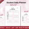 Student Daily Planner KDP interior Ready To Upload, Sizes 8.5×11 6×9 5×8 inch PDF FILE Used as Amazon KDP Paperback Low Content Book, journal, Notebook, Planner, COMMERCIAL Use