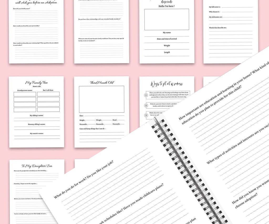 Adoption Promptly Journal 46 Editable Templates, 8.5×11″ Canva KDP Planner editable interior COMMERCIAL Use