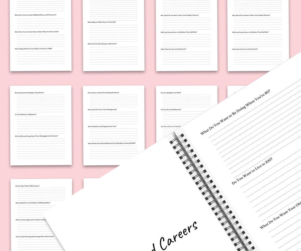 Autobiography Promptly Journal 100 Editable Templates, 8.5×11″ Canva KDP Planner editable interior COMMERCIAL Use