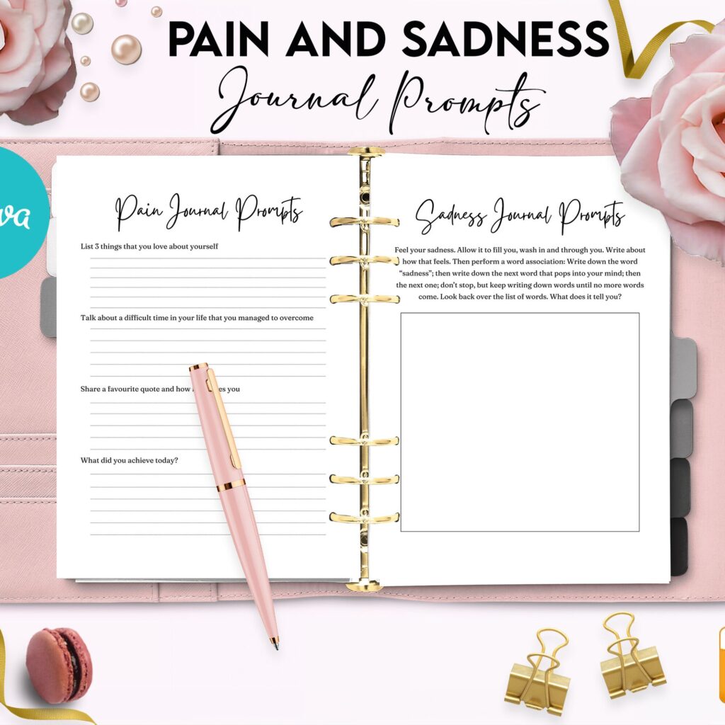 Grief Promptly Journal 37 Editable Templates, 8.5×11″ Canva KDP Planner editable interior COMMERCIAL Use